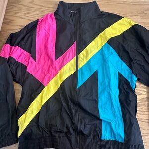 Longstreet Missy colorblock retro windbreaker L